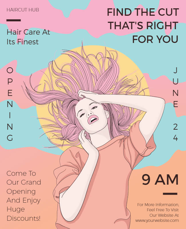illustrative hair care flyer