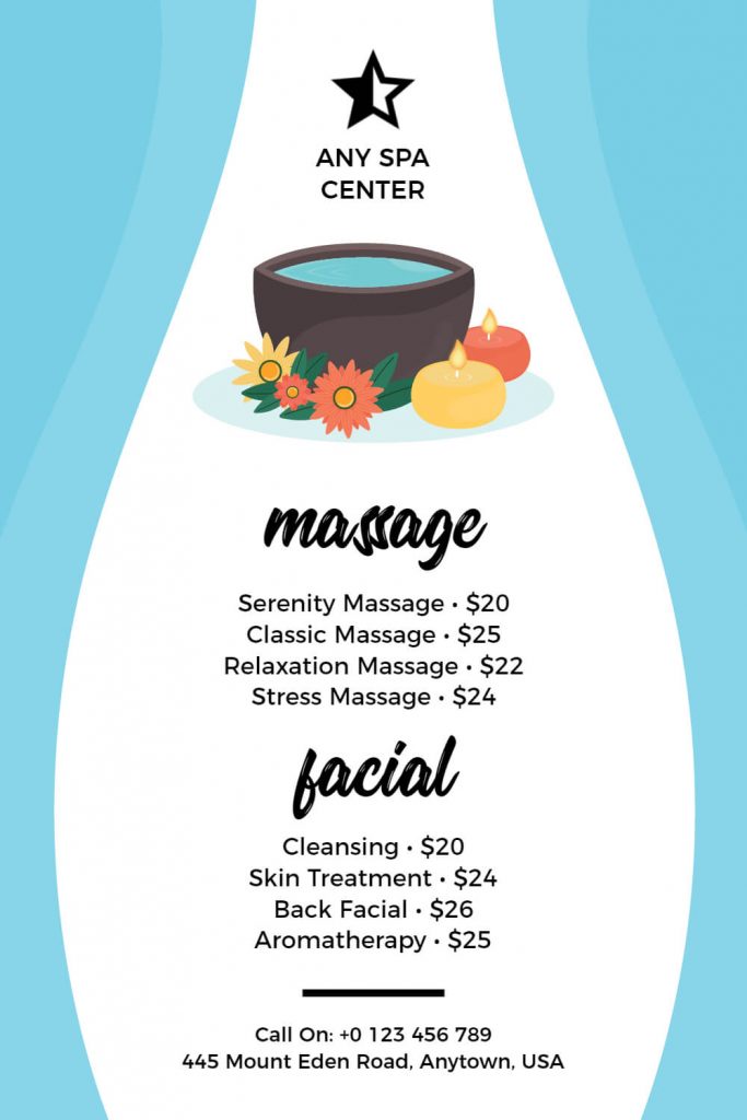 creative massage flyer template