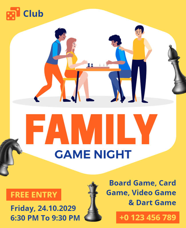 family game flyer template