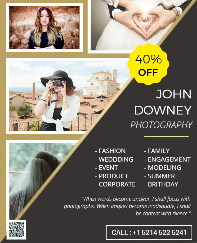 family photography flyer template