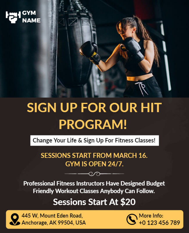 fitness program flyer template