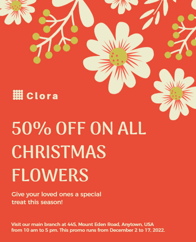 floral sale flyer template