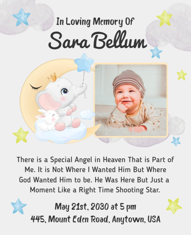 baby funeral flyer template