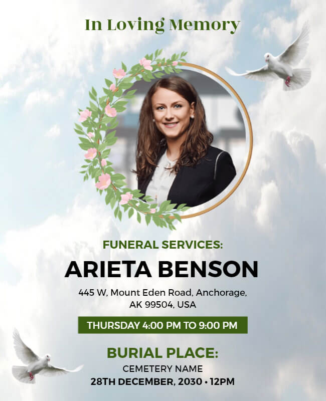 funeral services flyer