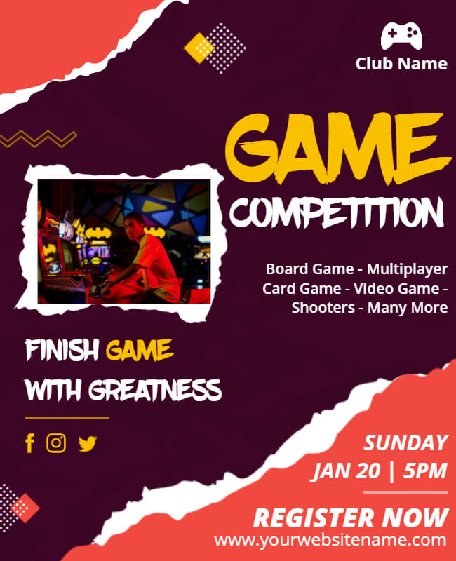 game competition flyer template