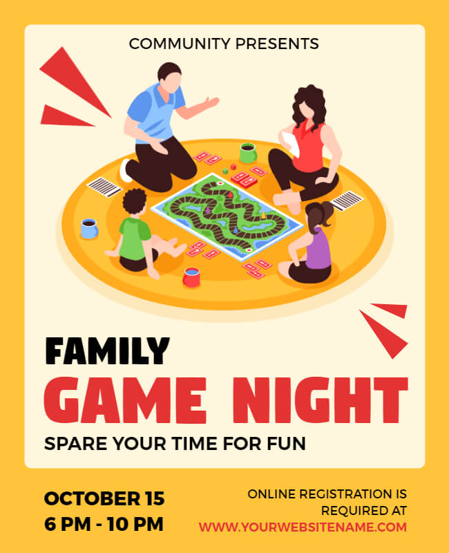 family game night flyer template