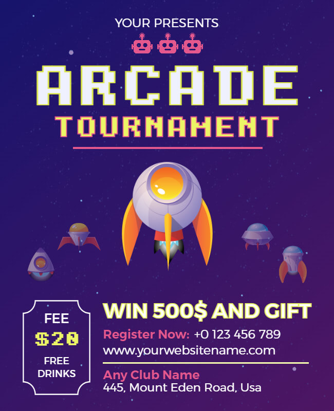 game tournament flyer template