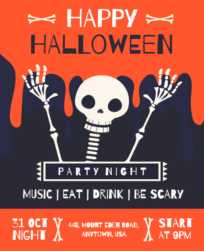 halloween night party flyer