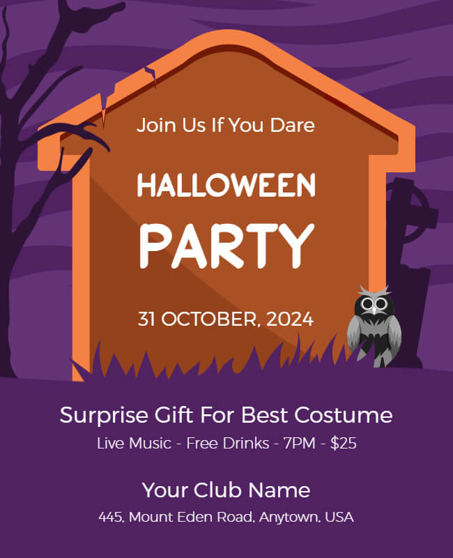 haunted house flyer template