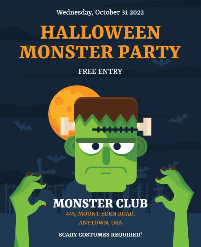 monster party flyer template