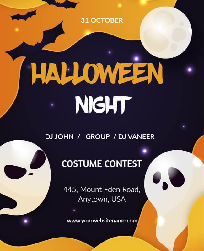 halloween night flyer template