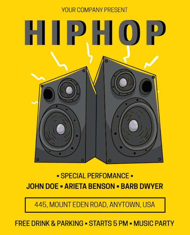 hip hop concert flyer template