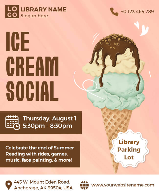 ice cream social flyer template