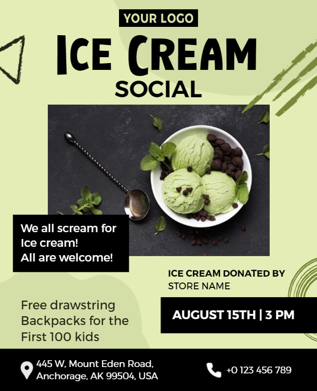 ice cream social flyer