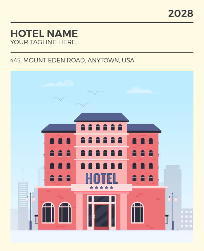 illustrated hotel flyer