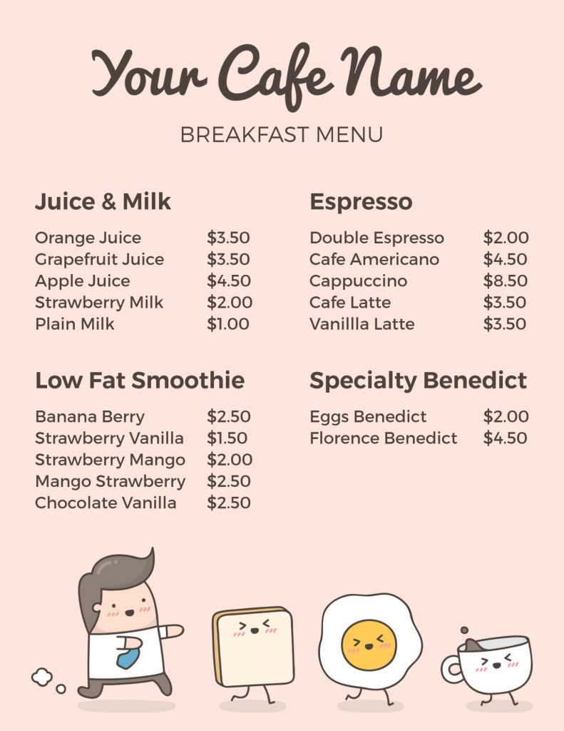 Breakfast Menu design