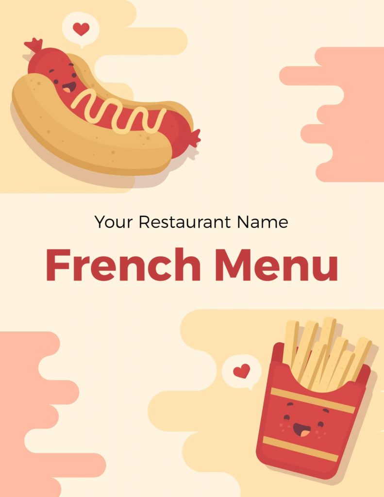 french restaurant menu
