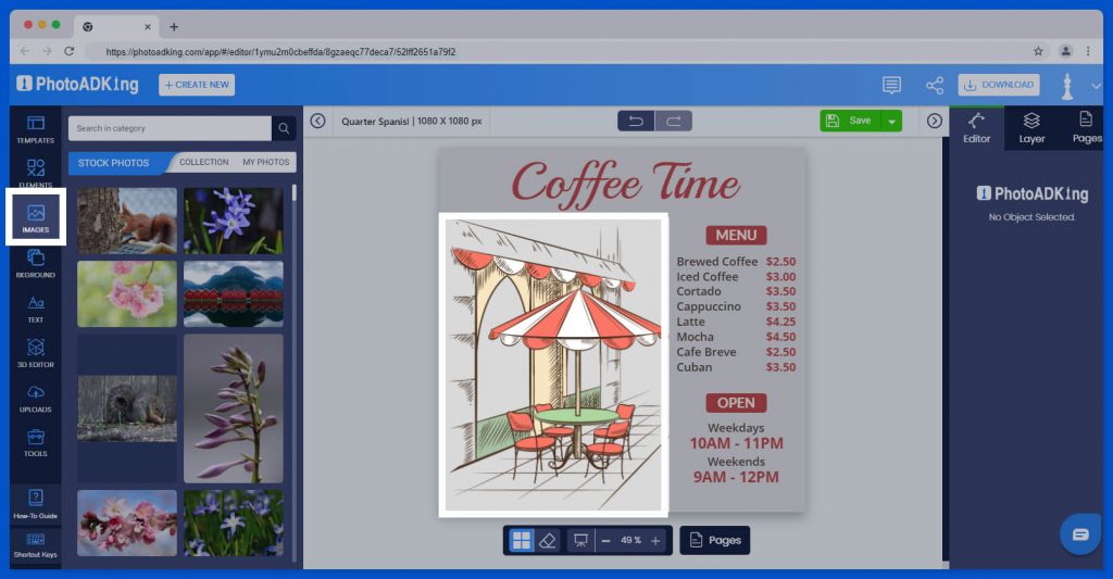 high quality for coffee menu