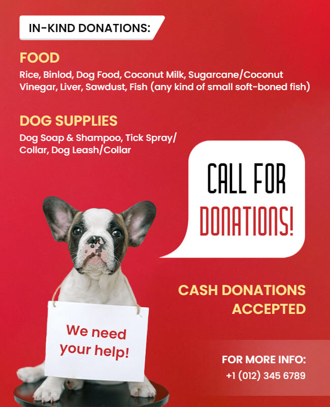 Flyer for Furry Buddies Donations