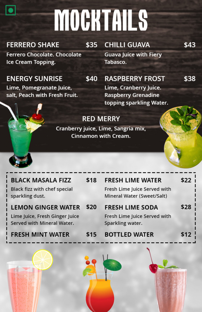 Drink Menu Design Ideas, Examples, and Samples