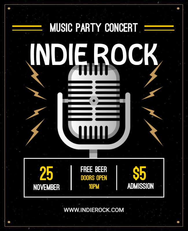 indie rock concert flyer example
