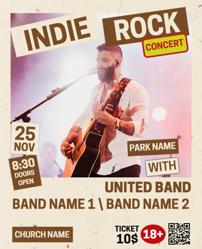 indie rock flyer template