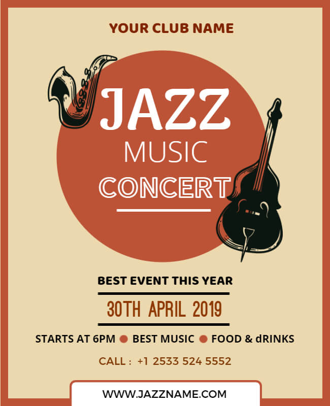 jazz music concert flyer example