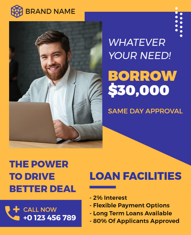 contrast flyer with loan facilities