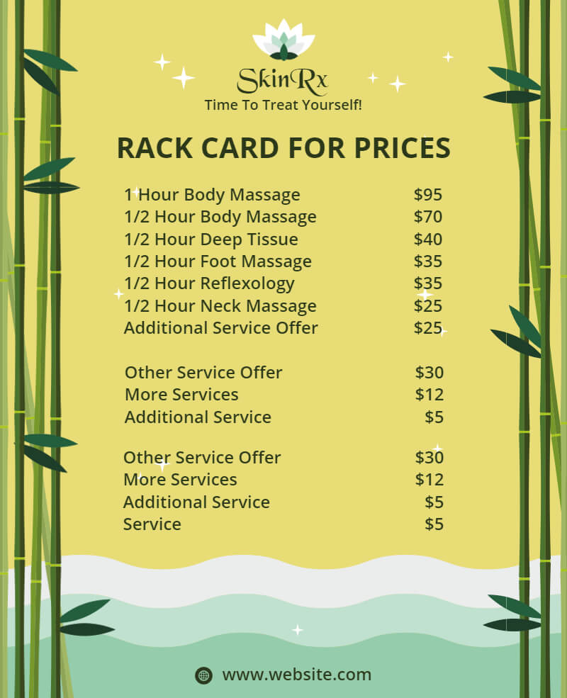 massage rack card flyer