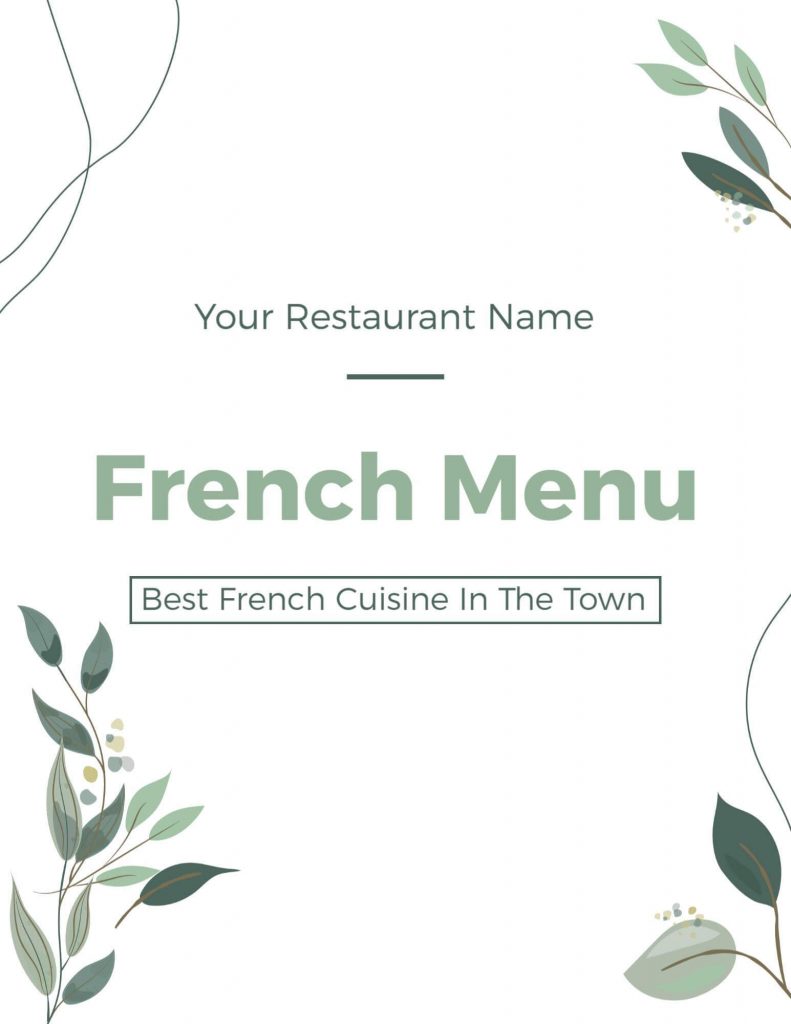 minimal french menu