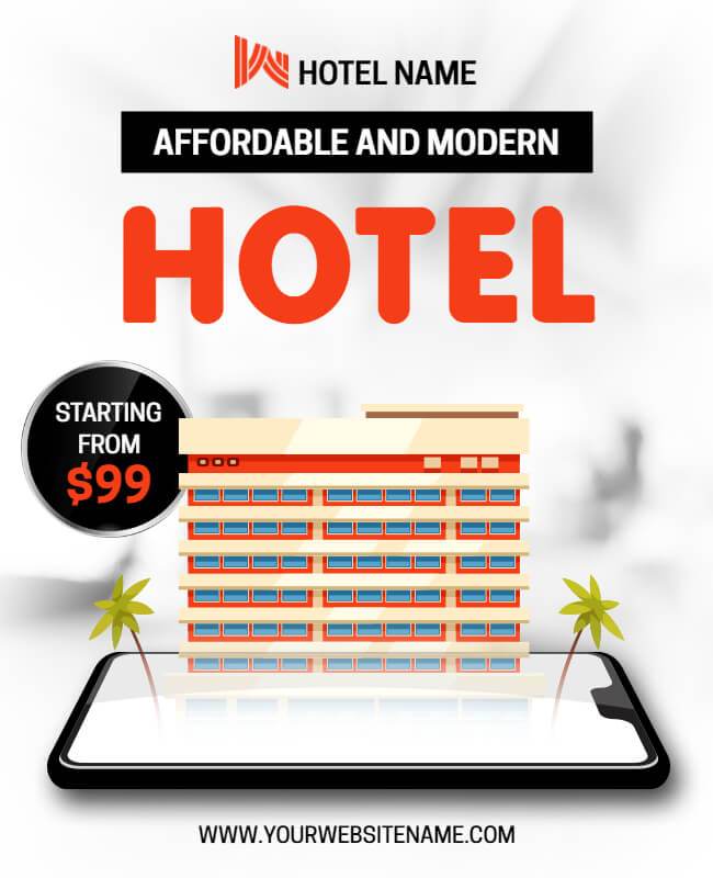 minimal hotel flyer template
