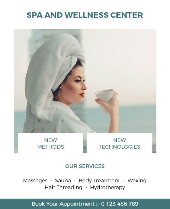 minimal massage flyer template