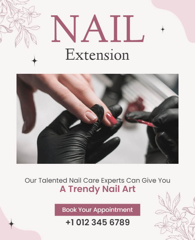nail extension flyer template