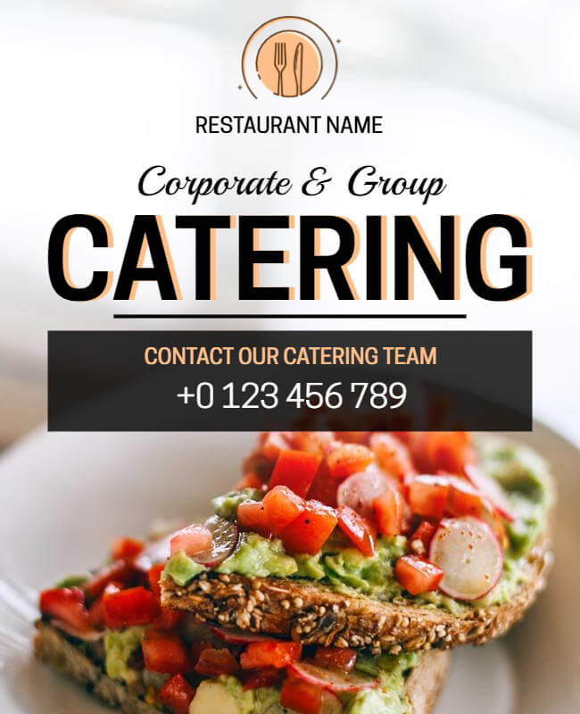 minimalistic catering services flyer