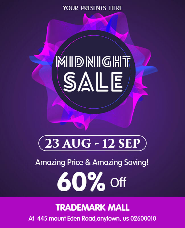 midnight sale flyer template