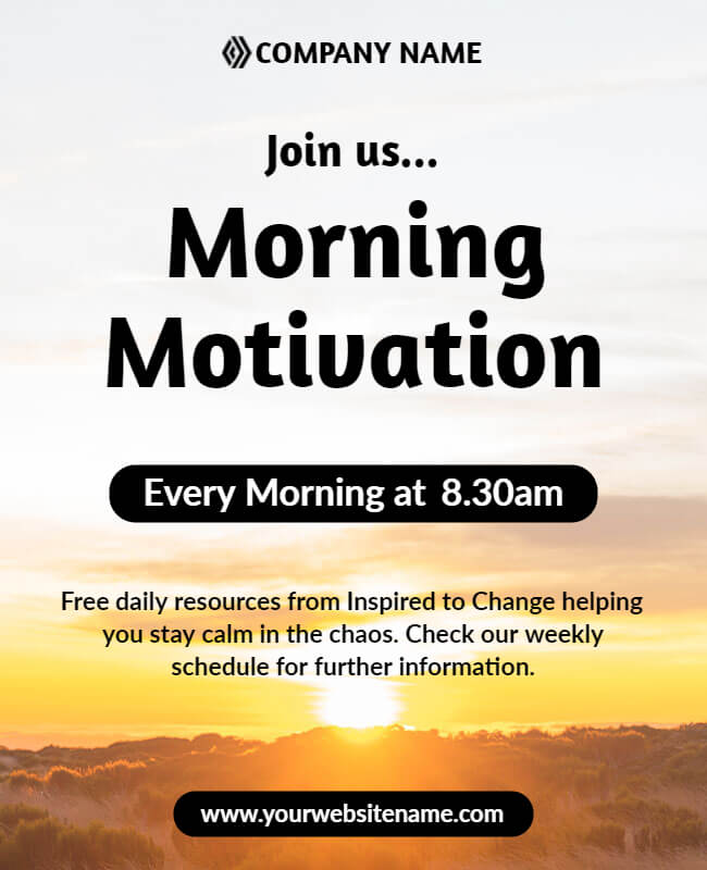 morning motivation flyer template