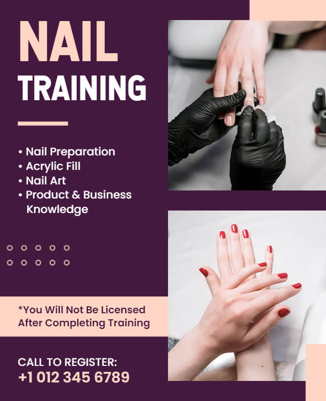 nail training flyer template