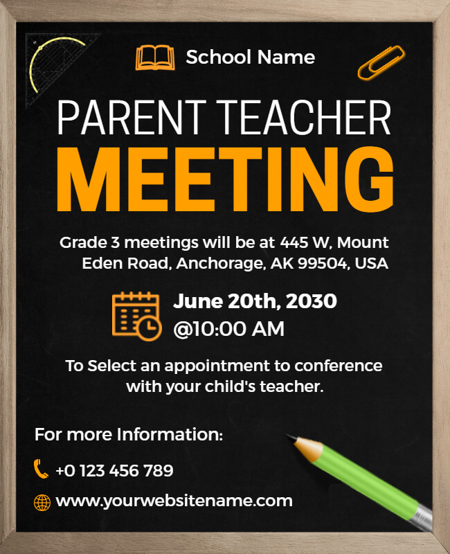parents teacher meeting flyer