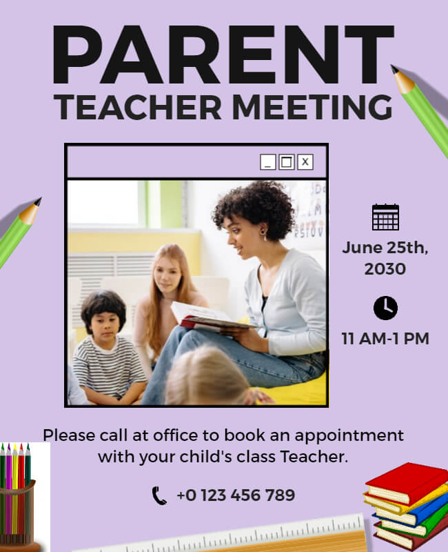 educational flyer on parents-teacher meeting