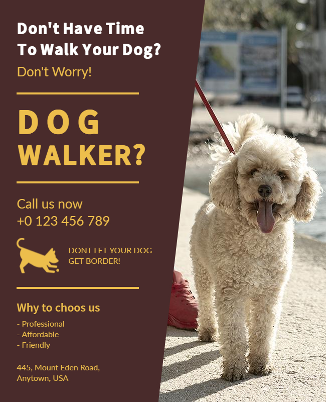 walking dog flyer template