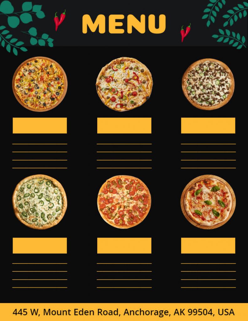pizza menu background