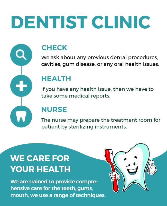 playful dentist clinic flyer
