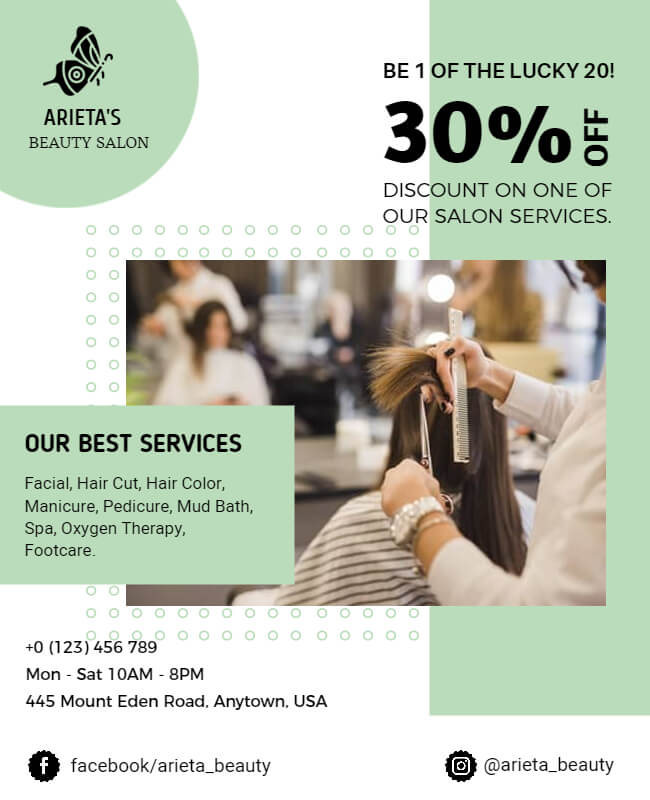 beauty salon flyer template