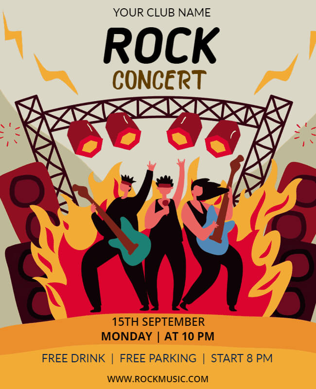 rock concert flyer template
