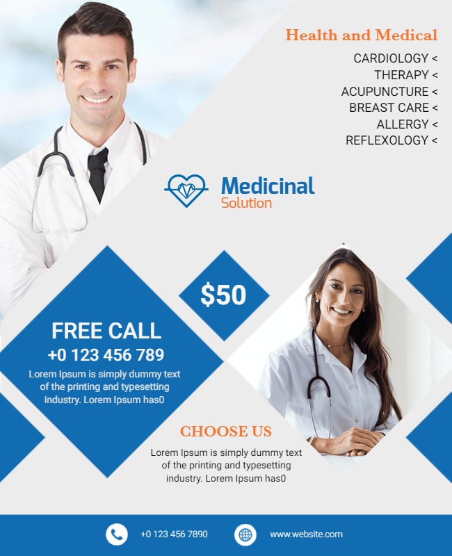 simple and clean medical flyer template