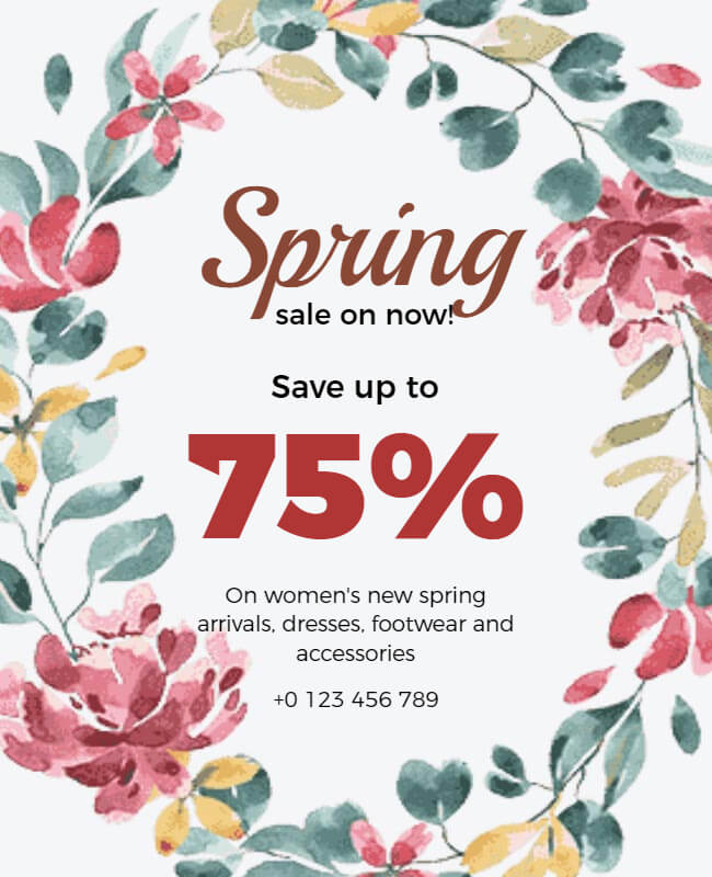 spring promotional flyer template