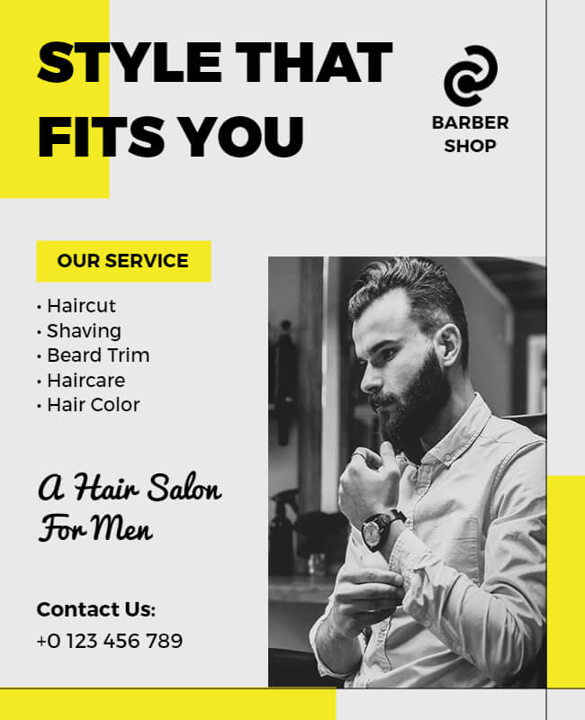 stylish barbershop flyer template