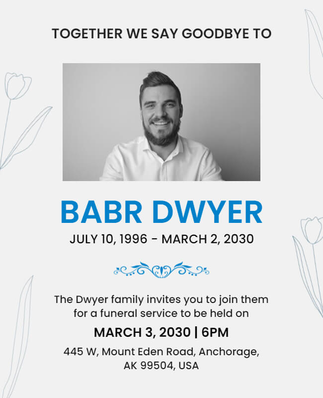 traditional funeral flyer template