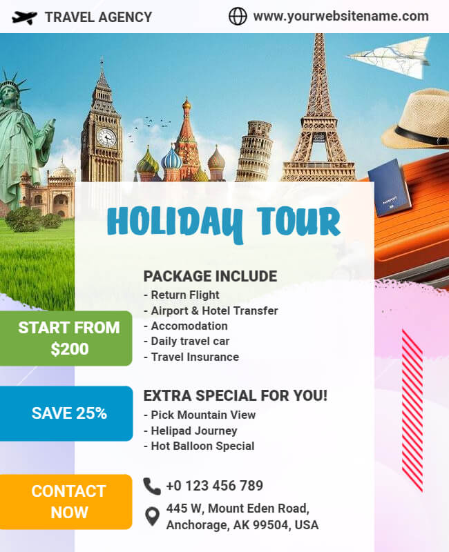 holiday tour flyer template
