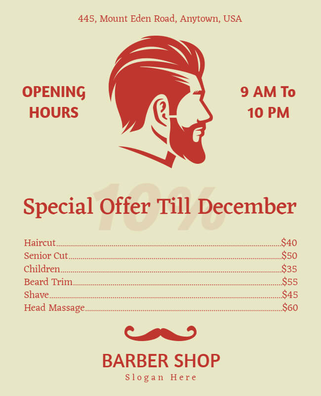 vintage hair salon flyer template